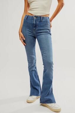 Free People Level Up Slit Bootcut Jeans Sz 28